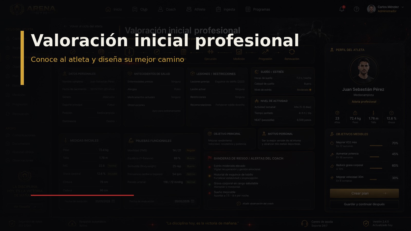 Deportista utilizando Arena Gym